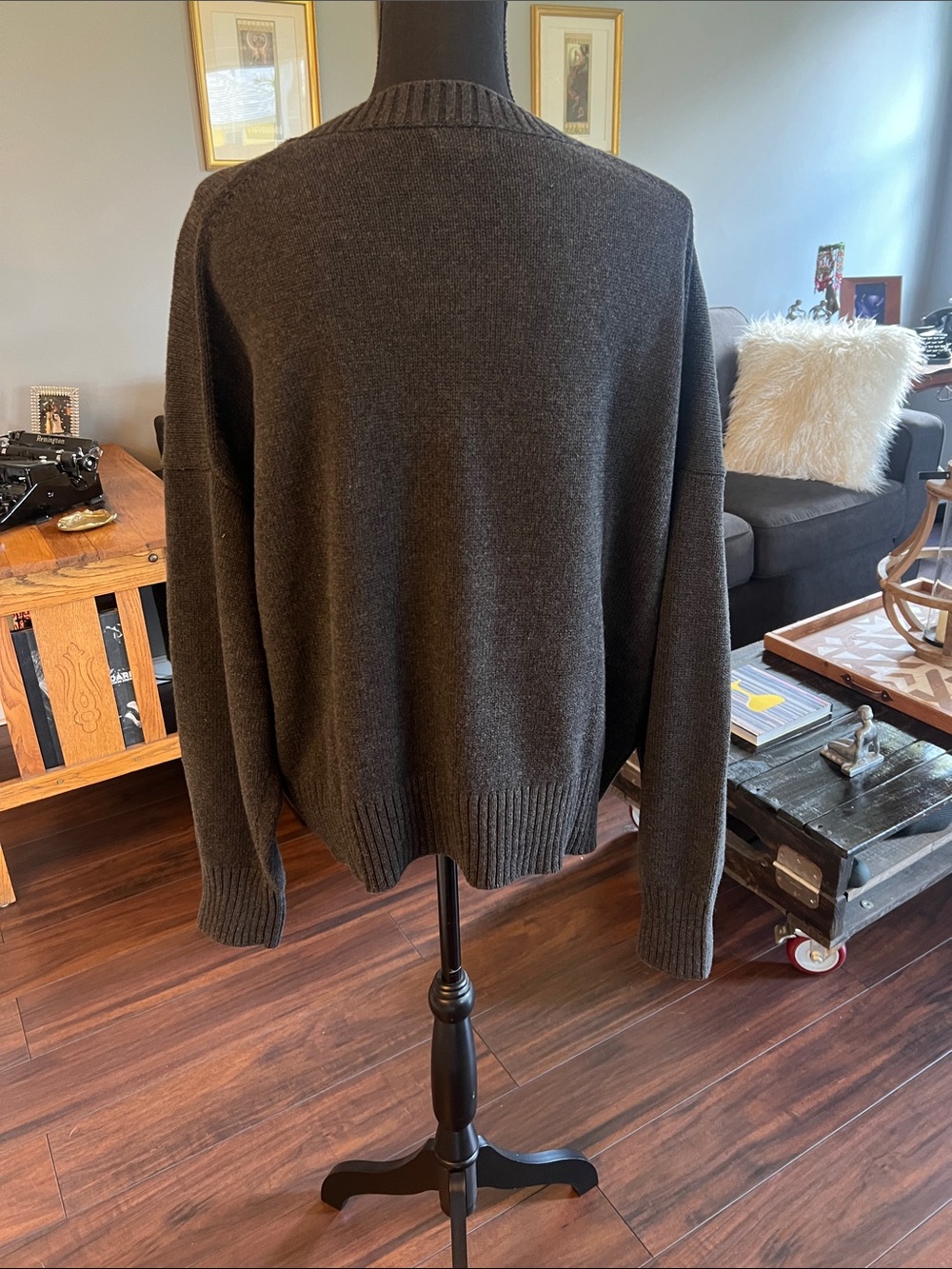 Quince, 100% organic cotton sweater, charcoal, gray, new with tag size large - Picture 3 of 7